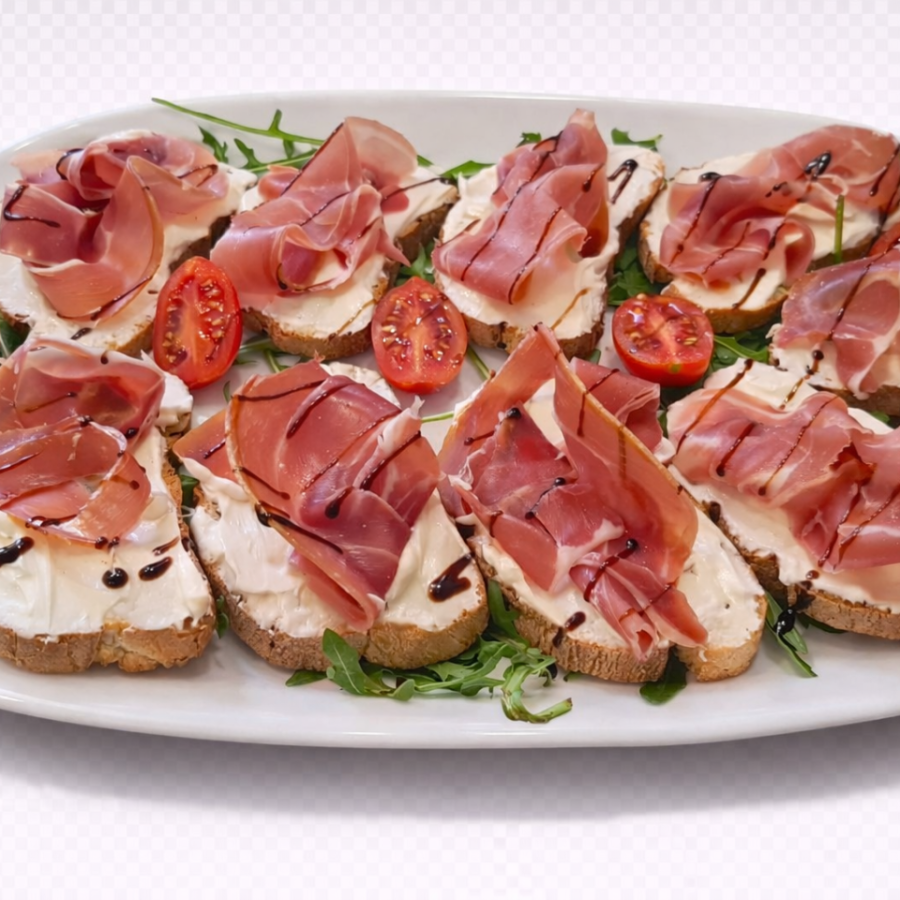 Брускети с мус от сирена и прошуто