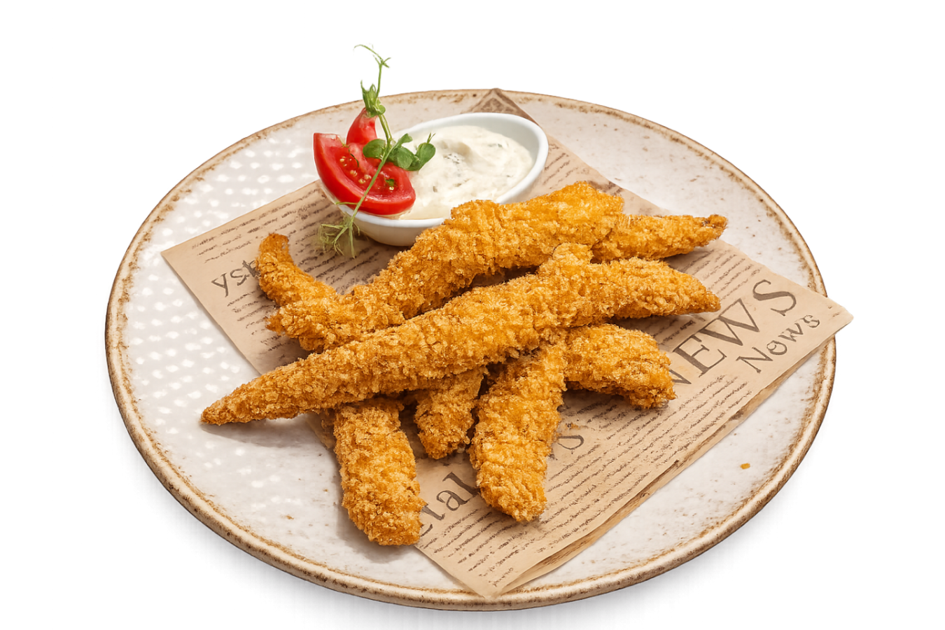 Пилешки филенца с корнфлейкс и чеснов сос